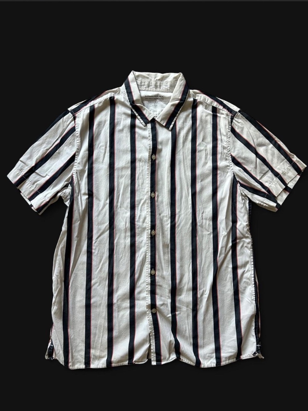 Banana Republic striped slim fit luxe organic cotton button-up shirt